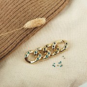 Eslabón Acrílico Ovalado Retorcido 26x21 mm para Cabujón 1088 1.8 mm - Oro x1