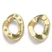 Eslabón Acrílico Ovalado Retorcido 26x21 mm para Cabujón 1088 1.8 mm - Oro x1