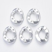 Eslabón acrílico ovalado retorcido 26x21 mm para cabujón 1088 1,8 mm - Plateado x1|raw }}