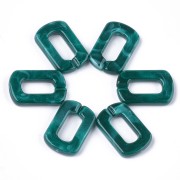 Eslabón rectangular acrílico 30x20 mm - Marbré Bleu carnard - Blanc x1|raw }}