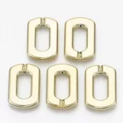 Eslabón acrílico rectangular 30,5x20,5 mm - Oro x1