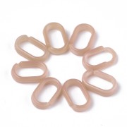 Eslabón acrílico ovalado 18,5x11,5 mm - Rosa viejo jaspeado - Blanco x1|raw }}