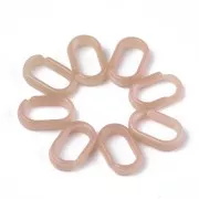 Eslabón acrílico ovalado 18,5x11,5 mm - Rosa viejo jaspeado - Blanco x1