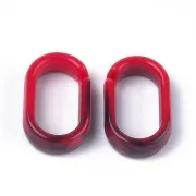 Eslabón acrílico ovalado 18.5x11.5 mm - Marbré Rouge - Noir x1