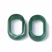 Eslabón acrílico ovalado 18.5x11.5 mm - Marbré Vert foncé - Blanc x1