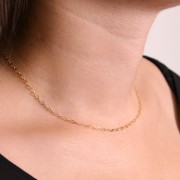 Gargantilla de malla Forçat 2 mm - Dorada 3 micras x37cm