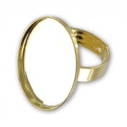 Anillo Engaste fondo plano 25x18 mm dorado con oro fino x1|raw }}