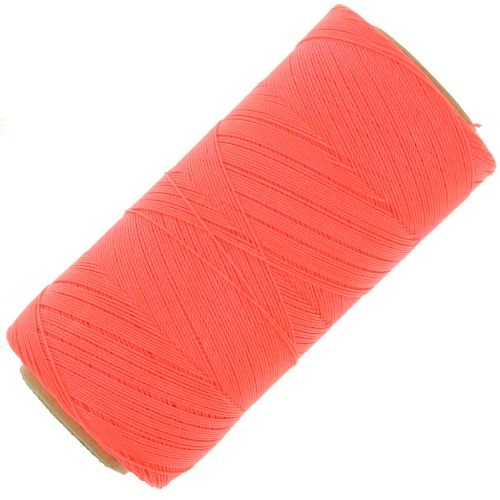 Bobina de hilo encerado Linhasita para micromacramé 0,35 mm - Coral fluo (394) x448m