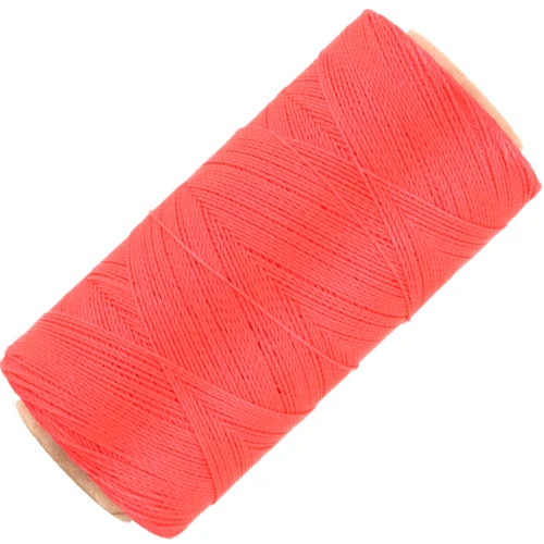 Bobina de hilo encerado Linhasita para micromacramé 0,35 mm - Coral fluo (394) x448m