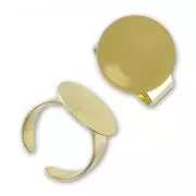 Anillo disco plano 18 mm Dorado con oro finox1