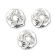 Cuentas nudo  6x3 mm - Rodio x5