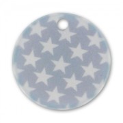 Cequí imprimido 20 mm Estrellas Gris/Blanco x1|raw }}
