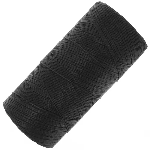 Bobina de hilo encerado Linhasita para micro macramé 0,35 mm - Negro x448m
