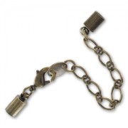 Cierre mosquetón con terminal para cordón plano 4 mm bronce