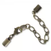 Cierre mosquetón con terminal para cordón plano 4 mm bronce