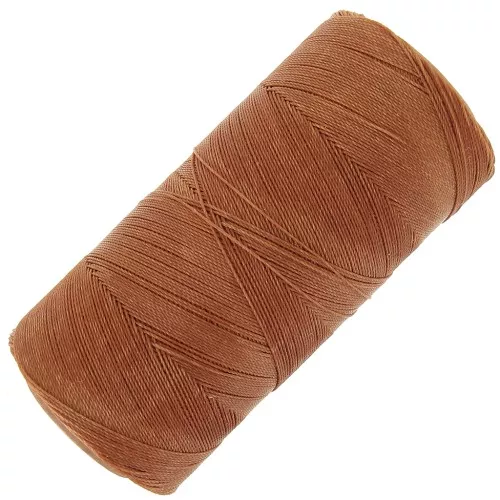 Bobina de hilo encerado Linhasita para micro macramé 0,35 mm - Marrón camel (498) x448m