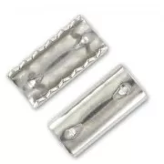 Terminales para apretar para elástico 12x8 mm rodiado x4