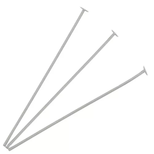Clavos de cabeza plana 30x0,6 mm en plata 925 x10