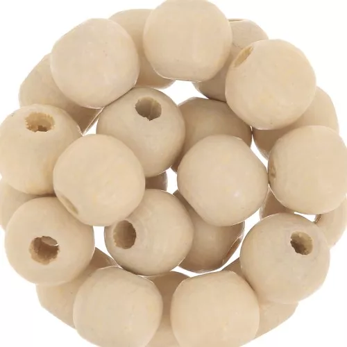 Redondas de madera 6 mm Beige x25