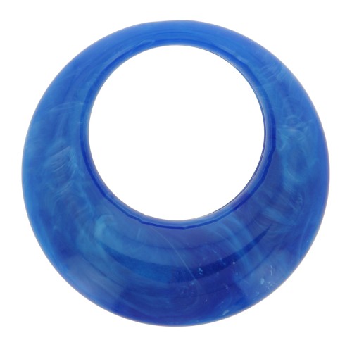 Colgante de resina calado opaco 34.5 mm - Bleu royal marbré x1