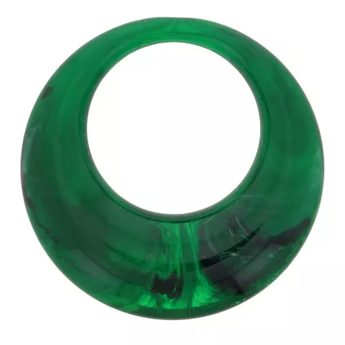 Colgante de resina calado opaca 34,5 mm - Verde oscuro jaspeado x1