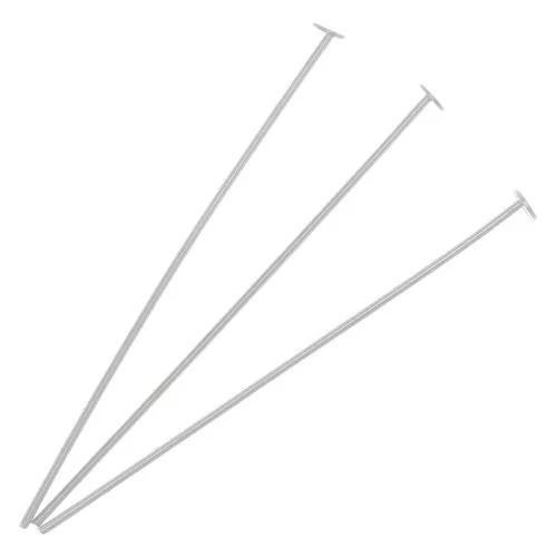 Clavos de cabeza plana 30x0,5 mm en plata 925 x10