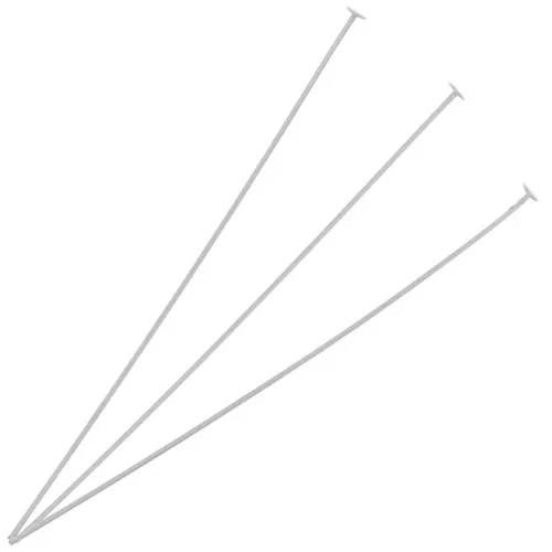 Bastones cabeza plana para bisutería 50x0.5 mm de Plata 925 x10