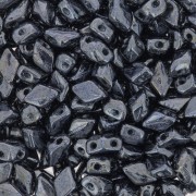 Cuentas de cristal Mini Gemduo 2 agujeros 6x4 mm - Jet Hematite x5g