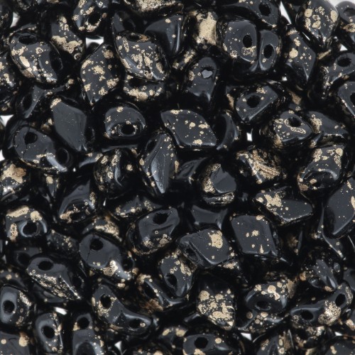 Cuentas de cristal Mini Gemduo 2 agujeros 6x4 mm - Jet x5g