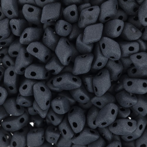 Cuentas de cristal Mini Gemduo 2 agujeros 6x4 mm - Jet Mat x5g