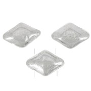 Cuentas de cristal Mini Gemduo 2 agujeros 6x4 mm - Silver Plated x5g