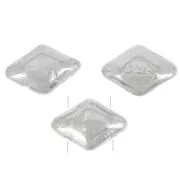Cuentas de cristal Mini Gemduo 2 agujeros 6x4 mm - Silver Plated x5g