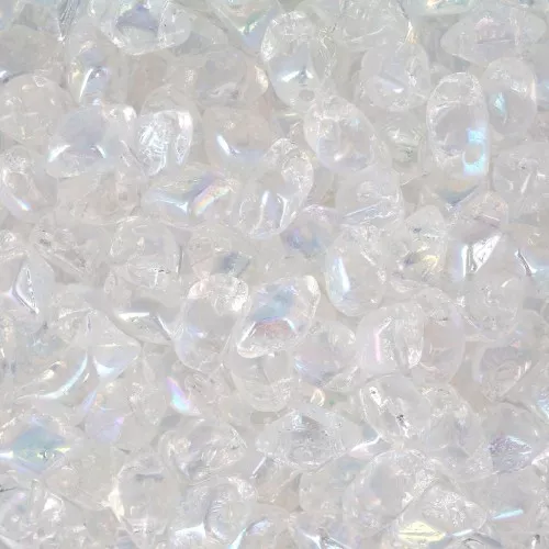 Cuentas de vidrio Mini Gemduo 2 agujeros 6x4 mm - Cristal AB x5g