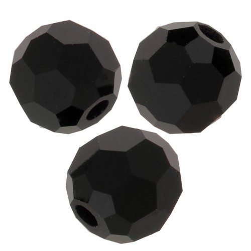 Redondas facetadas de cristal Preciosa 4 mm - Jet x20