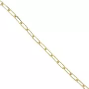 Cadena rectangular de 4,4 mm - chapada en oro 3 micras x20cm