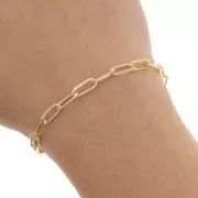 Cadena rectangular de 4,4 mm - chapada en oro 3 micras x20cm