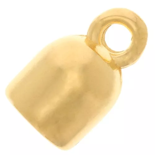 Extremo del cordón de 5 mm - Dorado oro fino x1