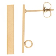 Barra de espigas 20x3 mm con anilla abierta - Acero inoxidable 316L Dorado x2|raw }}