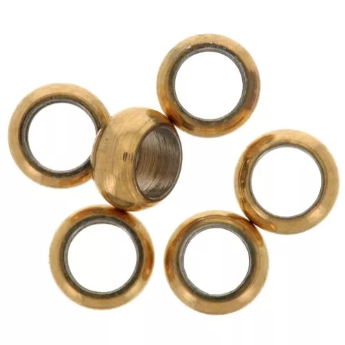 Cuentas redondas de 4 mm de acero inoxidable dorado 316 x25