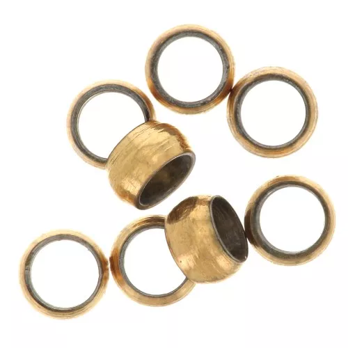 Perlas redondas aplastables 3mm - Acero inoxidable 316 dorado x25