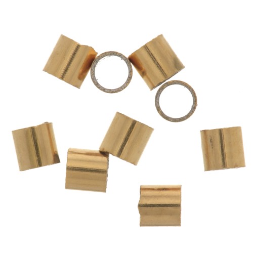 Cuentas tubos chafas 1,5x1,5 mm - Acero inoxidable dorado 316 x25