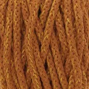 Bobina cordón de algodón Macramé Cotton Air Mix 5mm - Canela - Dorado x50m