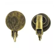 Pendientes de disco arrugado de 10 mm - Bronce x2
