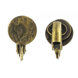 Pendientes de disco arrugado de 10 mm - Bronce x2