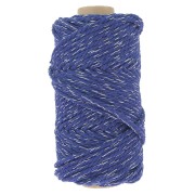 Bobina de cordón de macramé de algodón de 3 mm - Mix Azul Noche - Plateado x50m|raw }}