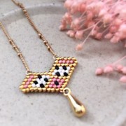 Dijes gotas 12 mm dorado con oro fino x10