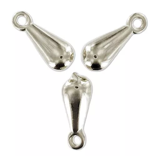 Dijes gotas 12 mm rodiado x10