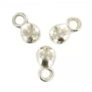 Dijes bolas 7 mm Chapado Plateado envejecido x10