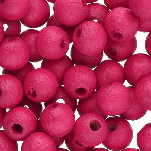 Redondas de madera 6 mm Fuchsia x25