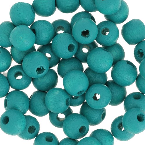 Redondas de madera 6 mm Azul pavo x25